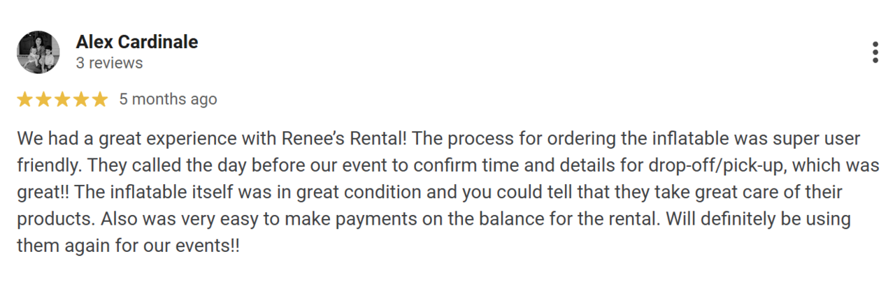 Customer review - Alex Cardinale