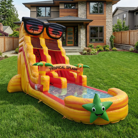 18FT Tropical Splash Water Slide