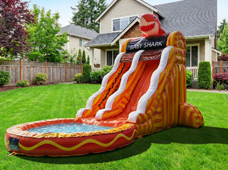 18FT Tropical Shark Water Slide