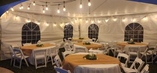 String Lights for 20x20 tent high marquee tent