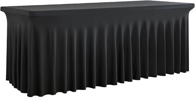 8-Foot Table Cover with Skirt (Black)