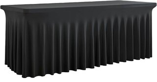 6-Foot Table Cover with Skirt (Black)