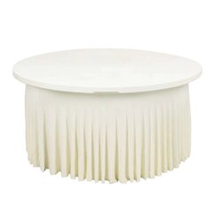 5-Foot Round Table Cover with Skirt (Ivory)