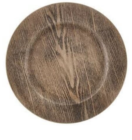 13” Wood Grain Acrylic Charger Plate