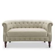 Beige Tufted Loveseat