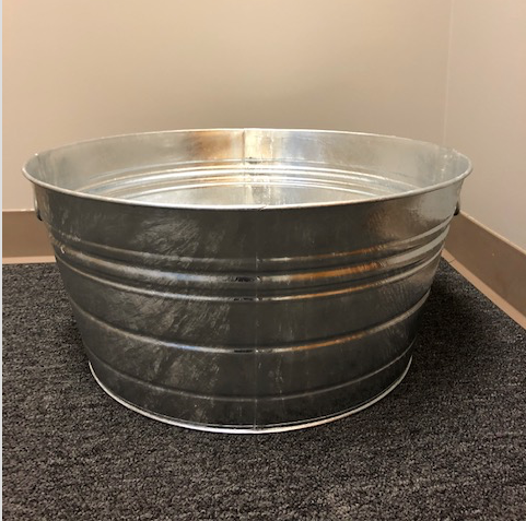 Large 15 Gallon Round Galvanized Drink Tub