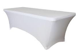 White 6FT SPANDEX TABLECLOTH