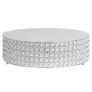 18" Crystal Silver Cake Stand (Round)