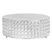 14" Crystal Silver Cake Stand (Round)