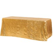 Gold 90x132" Rectangle Tablecloth (Sequin) 