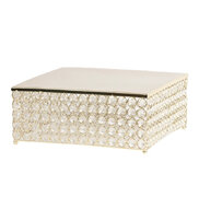 14"x14" Crystal Gold Cake Stand (Square)