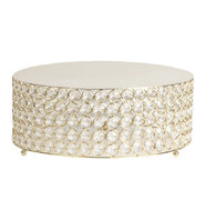 14" Crystal Gold Cake Stand (Round)