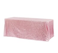 PINK SEQUIN 90X132 RECTANGLE TABLECLOTH