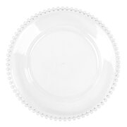 13" Clear Beaded Charger Plate (Acrylic)