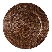 13" Faux Rattan Charger Plate (Acrylic)