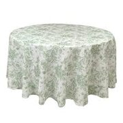 Sage Toile 120" Round Tablecloth (Polyester)