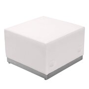 White Leather Ottoman