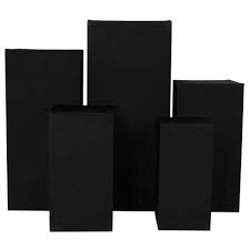 Black Spandex Square Pillar Covers (Set of 5)