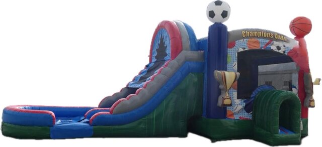 5-in-1 Sports Combo w/ Dual Water Slide