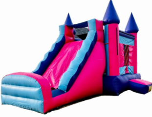 Pink Combo Bounce House with Slide (Dry - 4 hr)