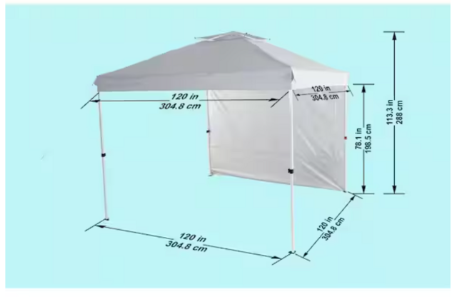 10 x 10 Commercial Instant Canopy-Pop Up Tent with Wall Panel White