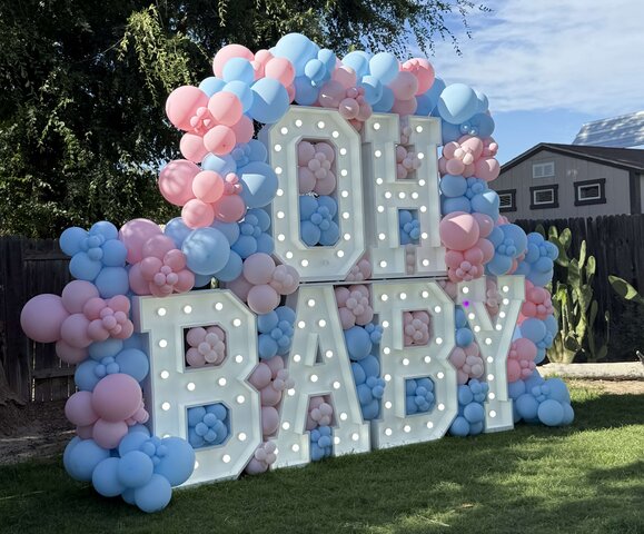 OH BABY Marquee Setup With Balloons