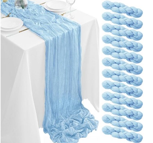 Baby Blue Cheesecloth Runner
