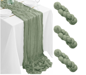 Sage Green Cheesecloth Runner