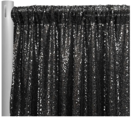 Glitz Sequins Drapery Panel in Black
