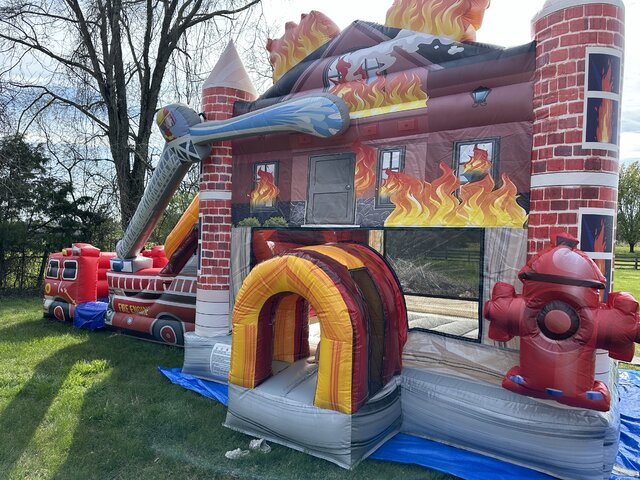 Fire Truck Combo Bounce House