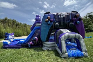 Gamer Dual Lane Slide Bounce House Combo with Splash Pad (Wet or Dry)