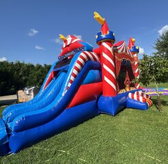 Carnival Dual Lane Bounce House Combo with Splash Pad (Wet or Dry)