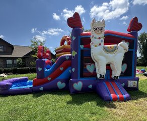 Llama Purple Dual Lane Bounce House Combo with Pool (Wet or Dry)