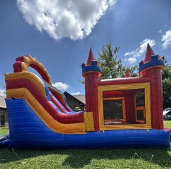 Castle Primary Combo Bounce House (Dry only)