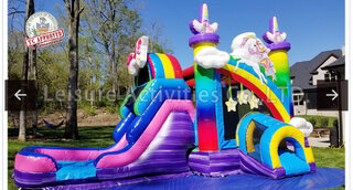 Unicorn Rainbow Combo Bounce House (Wet or Dry)