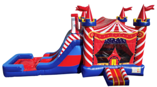 Carnival Dual Lane Bounce House Combo (Wet or Dry)