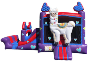 Llama Purple Dual Lane Bounce House Combo (Wet or Dry)