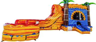 Rasta Curved Dual Lane Bounce House Combo (Wet or Dry)