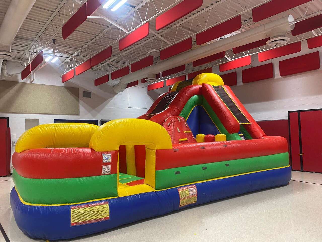 Rose Party Rentals and Services INC inflatable obstacle course set up indoors Rose Party Rentals and Services INC inflatable obstacle course set up indoors