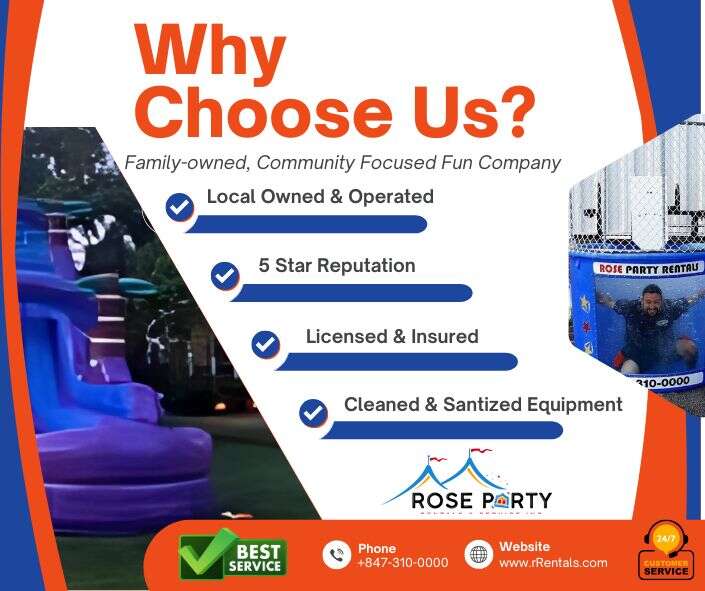Learn Why Rose Party Rentals is the best family-owned, community focused party rental company in Chicagoland and surrounding cities Learn Why Rose Party Rentals is the best family-owned, community focused party rental company in Chicagoland and surrounding cities