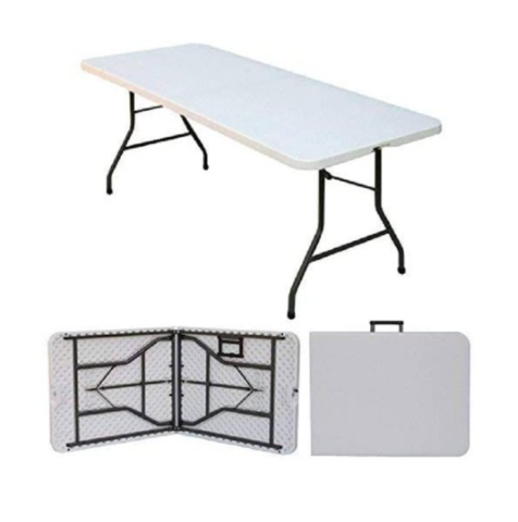 8ft White Folding Banquet Table
