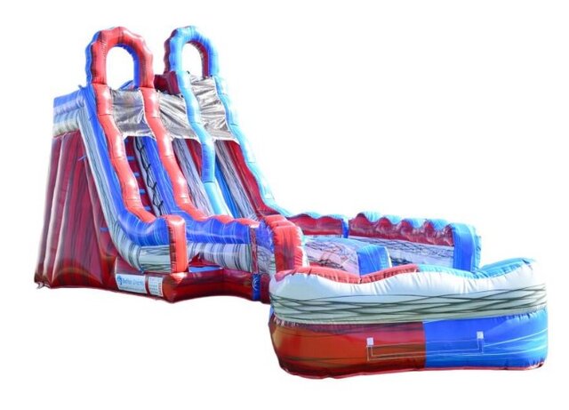 20' Dual Lane Fire and Ice Water Slide 