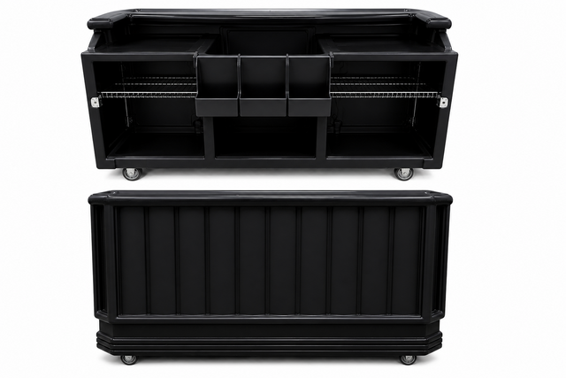 Black Portable Serving Bar 