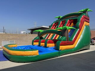 18' Dual Lane Tropical Water Slide