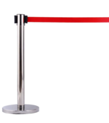 Chrome Stanchion with Red Retractable Belt