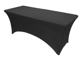 Black Spandex-6' Banquet Table Cover