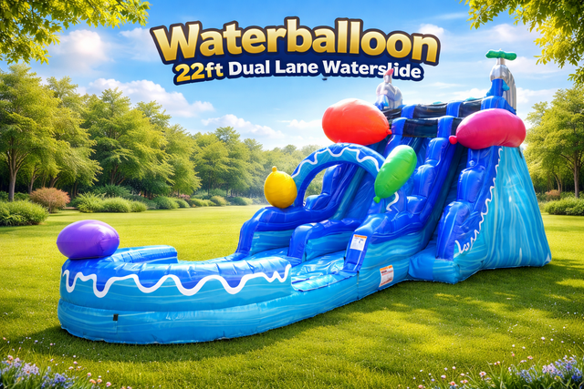 Water Balloons 22Ft Dual Lane Waterslide