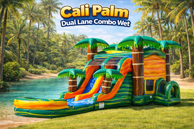 Cali Palm Dual Lane Combo Large Waterslide