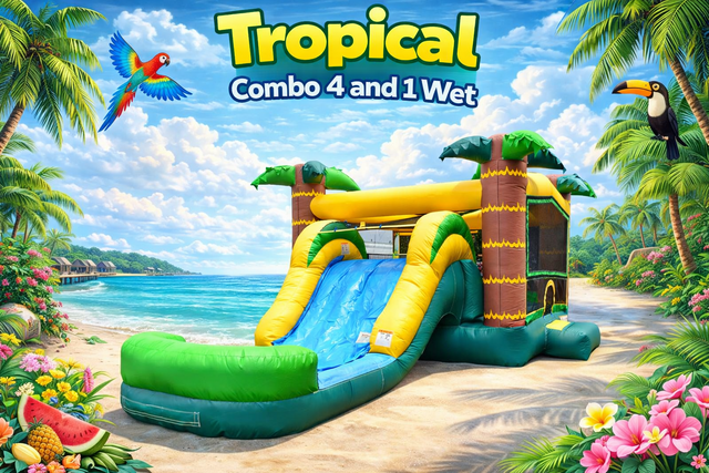 Tropical Combo 4 in 1 Waterslide 