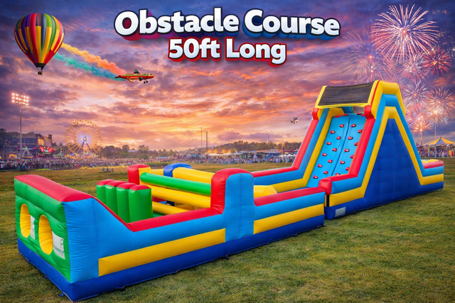 Obstacle Course  - 50 Feet Long w/ Giant Slide
